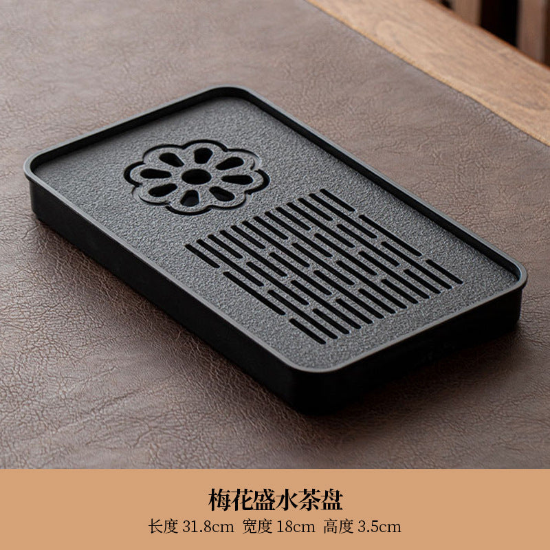 A类仿乌金石方形蓄水茶盘套装防霉家用办公茶台沥水茶具排水托盘