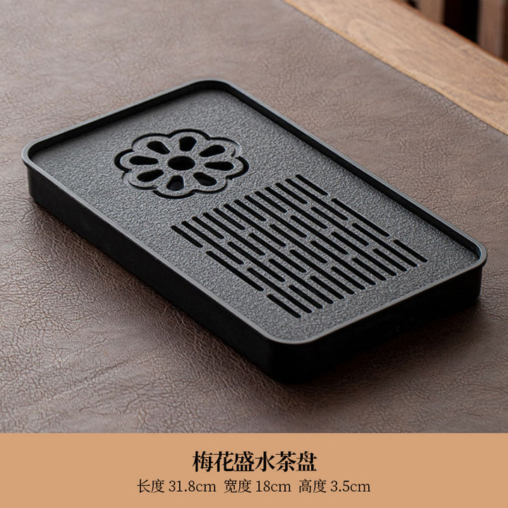 A类仿乌金石方形蓄水茶盘套装防霉家用办公茶台沥水茶具排水托盘
