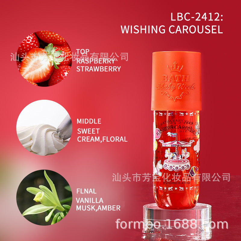跨境专供女士香水身体喷雾持久留香body splash250mL工厂贸易批发