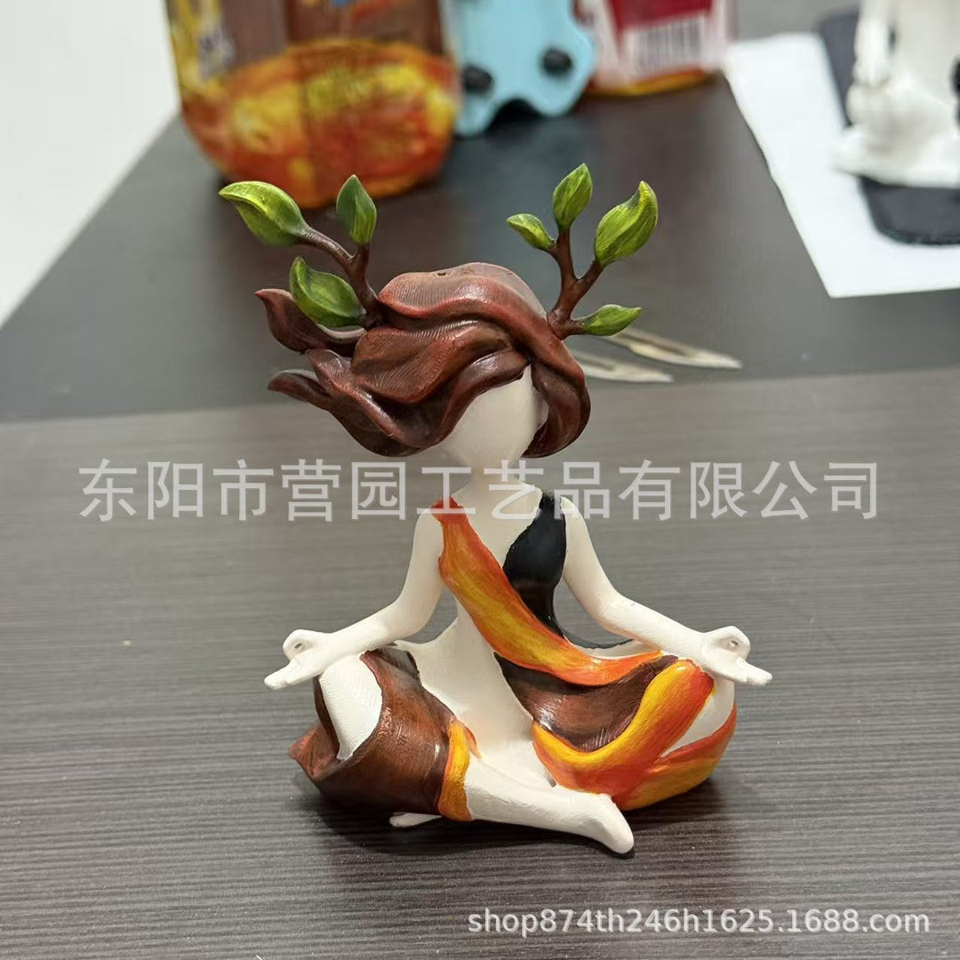 跨境新品Goddess of Nature Sculpture 静观自然女神雕塑艺术摆件