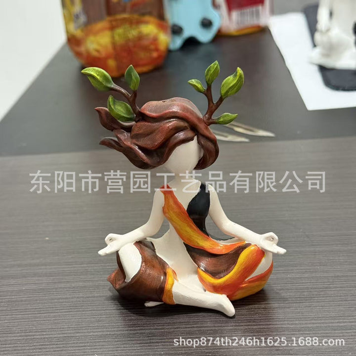 跨境新品Goddess of Nature Sculpture 静观自然女神雕塑艺术摆件