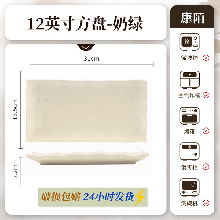 Bowl & Plate Home Set Premium Design High Temperature Underglaze Cream Style Ceramic Tableware Home Wholesale
