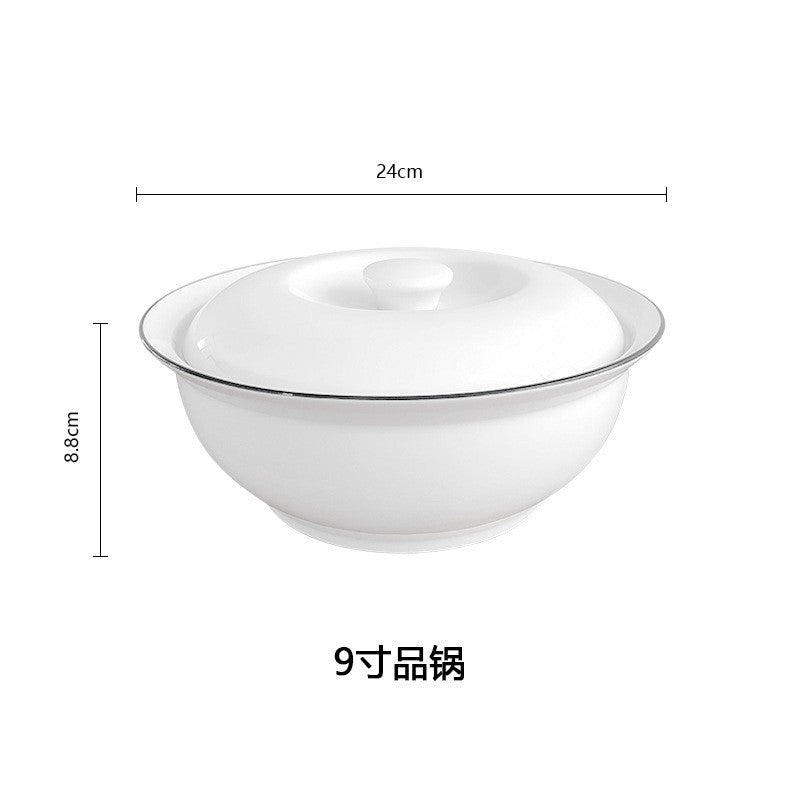 釉下彩碗碟套装家用纯白轻奢高级感陶瓷餐具碗盘碗筷碗具2026新款