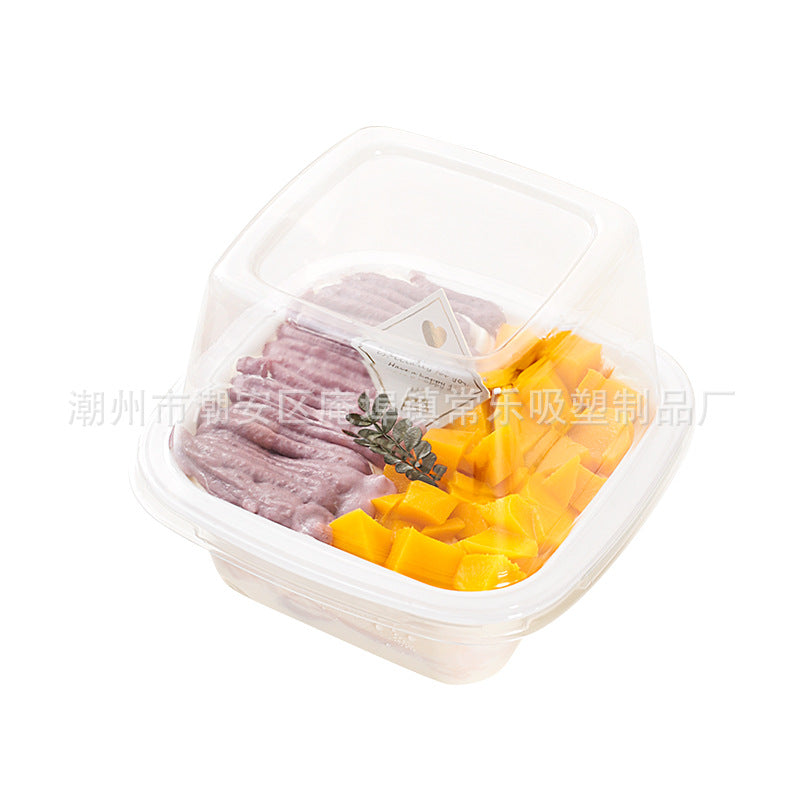 草莓奶油蛋糕包装盒千层慕斯蛋糕透明塑料加厚高盖防雾烘焙西点盒