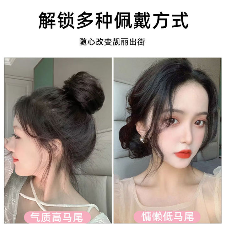丸子头假发圈女蓬松立体花苞头懒人盘发包甜美减龄网红直发圈批发