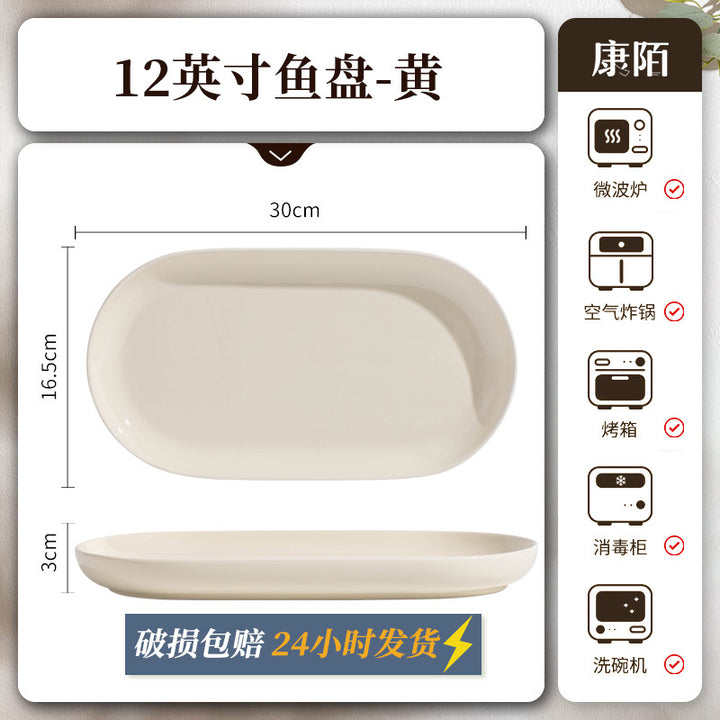 KANGMO Cream Style Ceramic Rice Bowl Set New - Noodle Bowls & Plates Set