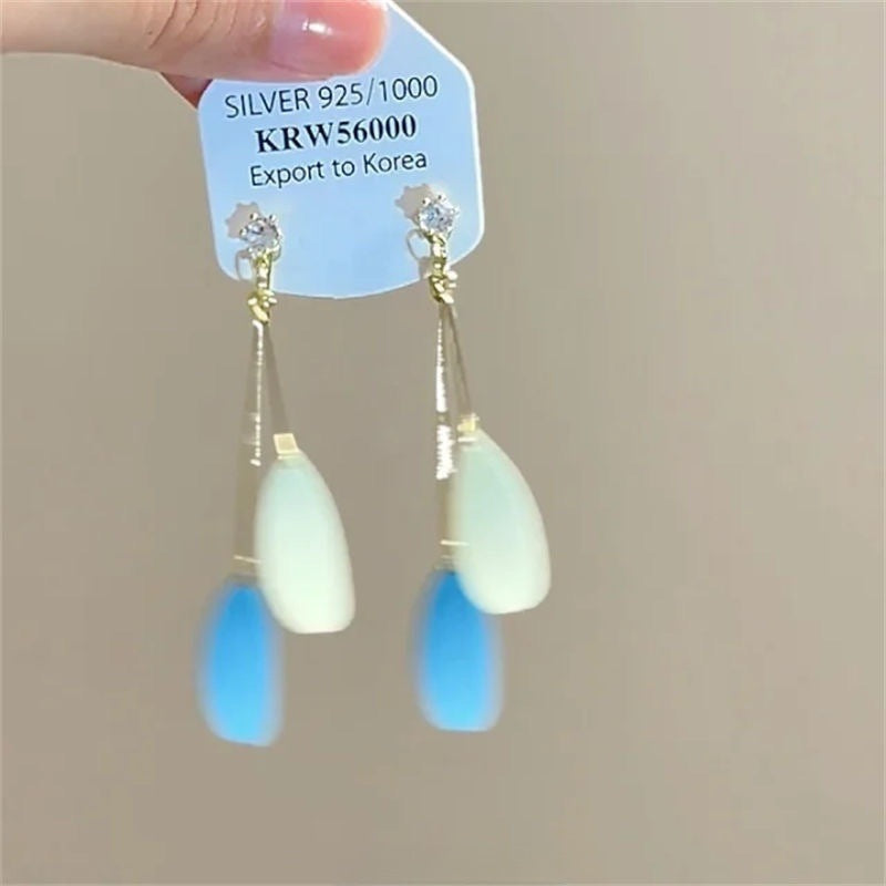 蓝色系套装~海蓝色仿巴洛克珍珠项链女小众百搭颈链小清新锁骨链