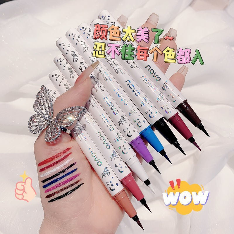 彩妆NOVO随心彩色眼线笔可叠涂多色眼线液笔不脱妆持妆持久不脱色