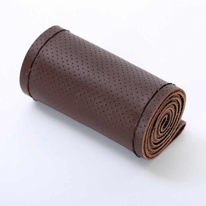 Genuine Leather Steering Wheel Cover Car Cowhide Grip Cover All Season Universal New