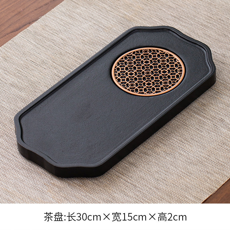 茶盘家用茶台密胺托盘小型干泡盘简约日式轻奢沥水储盘茶海套装