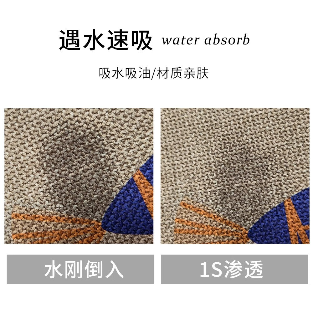 跨境热销厨房脚垫吸水防滑地垫玄关门垫耐磨耐脏新款编织亚麻脚垫