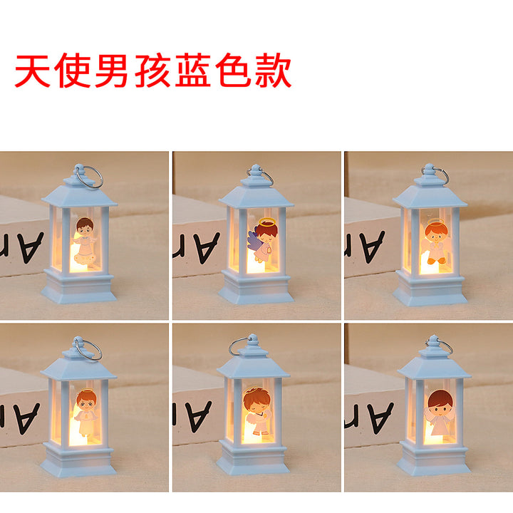 复古迷你小马灯led电子手提蜡烛灯装饰氛围道具灯生日礼物小摆件