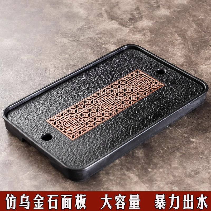 茶盘家用茶台密胺托盘小型干泡盘简约日式轻奢沥水储盘茶海套装