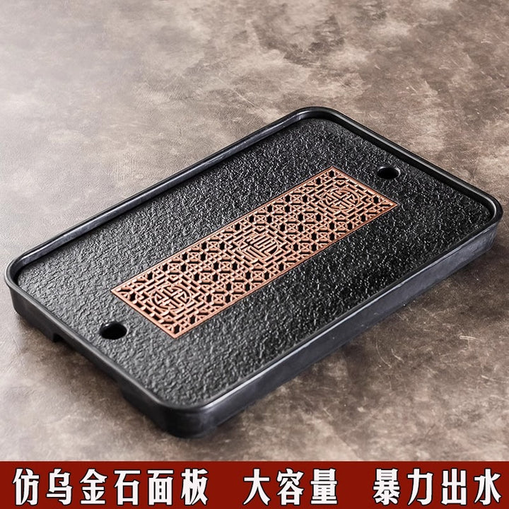 茶盘家用茶台密胺托盘小型干泡盘简约日式轻奢沥水储盘茶海套装