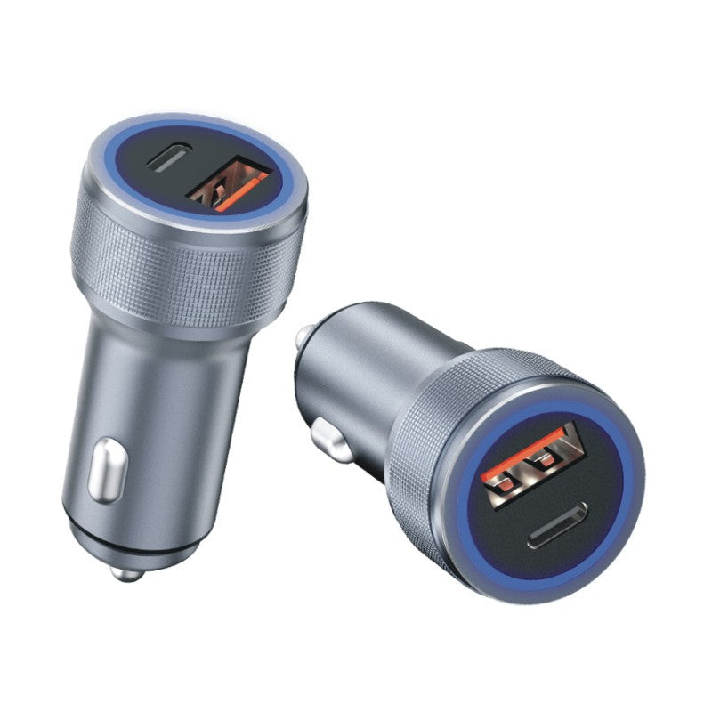 Metal PD Super Fast Car Charger – Aluminum Alloy Cigarette Lighter Charger for Huawei & All Phones