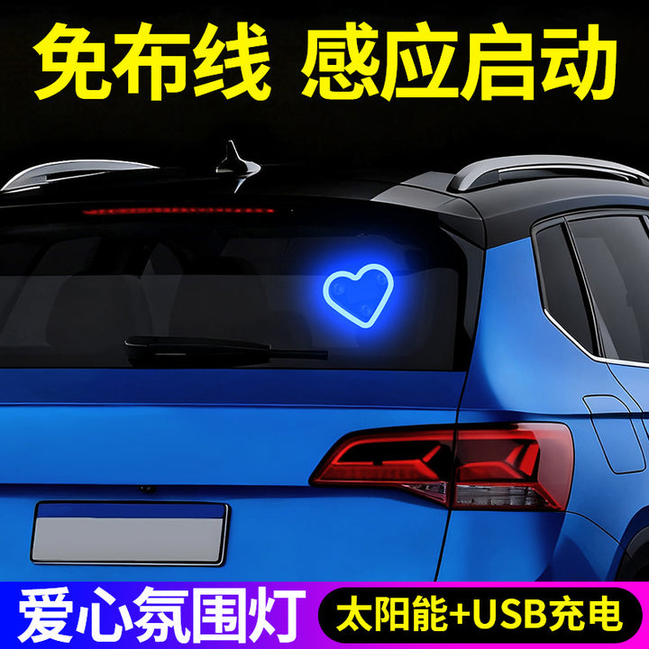Car Solar Triangle Window Heart Shape Atmosphere __NS 73__ Neon Light – Interior Decoration