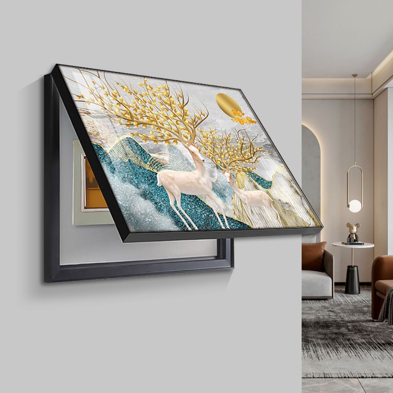 现代简约电表箱挂画弱电箱配电箱开关遮挡装饰画抽象风格电闸壁画