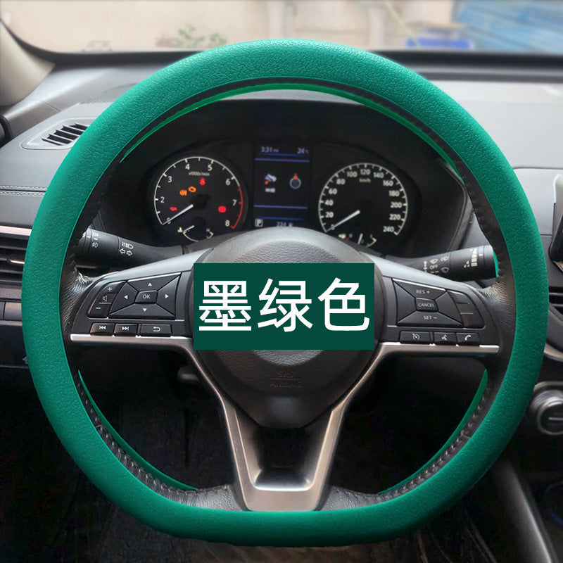 【批发代发】优质硅胶方向盘套汽车超薄圆d型皮纹无味把套代发夏