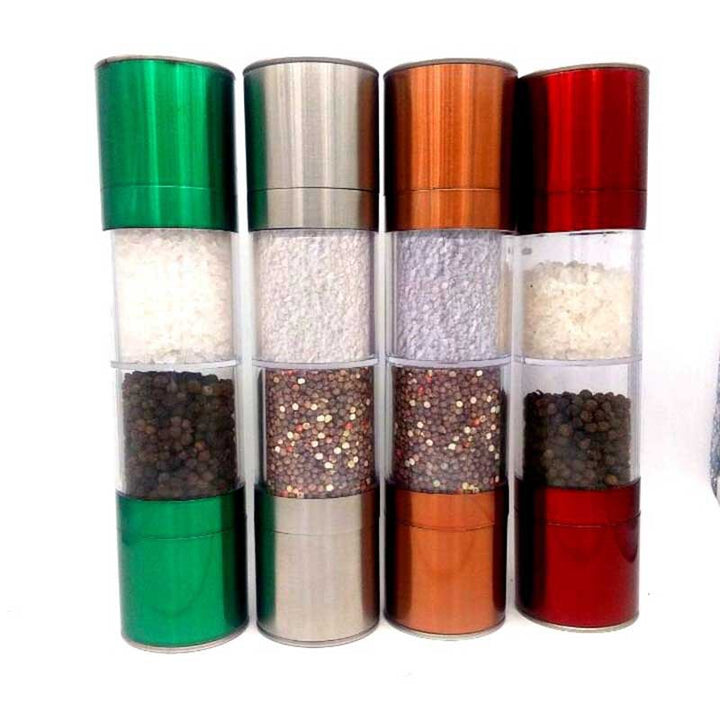 创意厨房小工具二合一胡椒盐研磨器可拆卸不锈钢胡椒磨粉器批发
