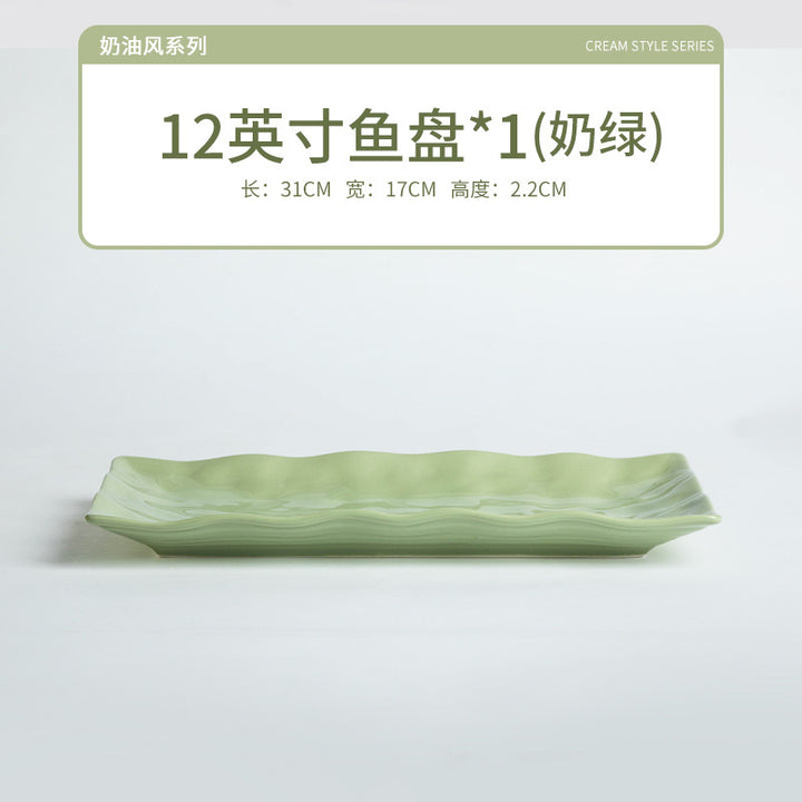 奶油风高颜值陶瓷餐具碗家用碗碟套装菜盘子自由DIY组合碗筷套装