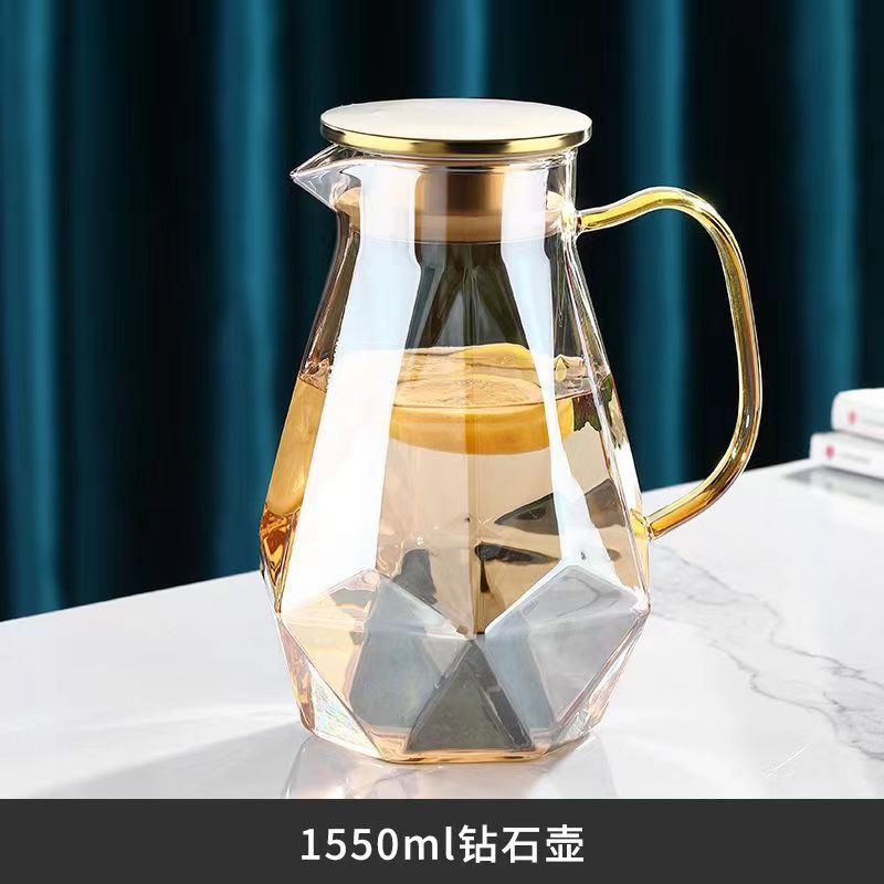 耐高温凉水壶家用大容量耐热冷水玻璃瓶水杯套装轻奢玻璃水泡茶壶