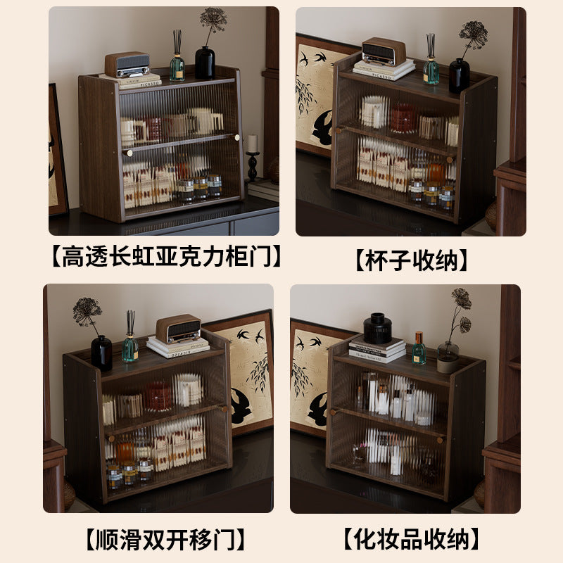 杯架杯子置物架酒柜胡桃木桌面水杯架小收纳盒厨柜抽屉柜厨房斗柜