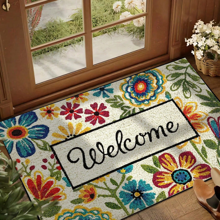 Entryway Floor Mat Entryway Foot Mat Floral Shoes Non Slip Home Floor Mat
