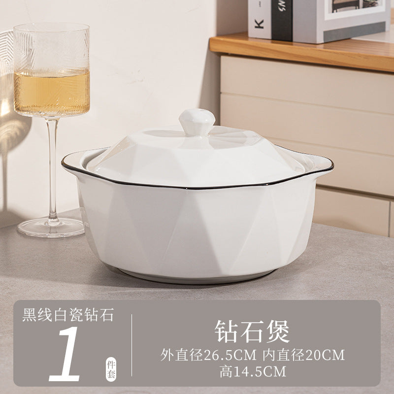 釉下彩碗碟套装家用纯白轻奢高级感陶瓷餐具碗盘碗筷碗具2026新款