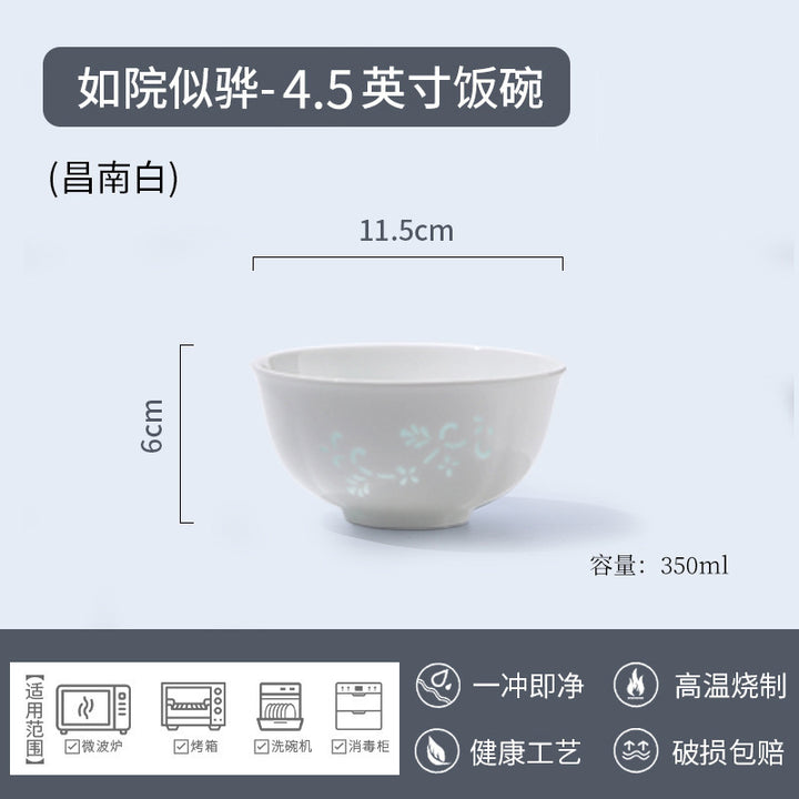 High Temperature Underglaze Porcelain Tableware Gift Housewarming Bowl Wheel Cover Home Bowl & Plate