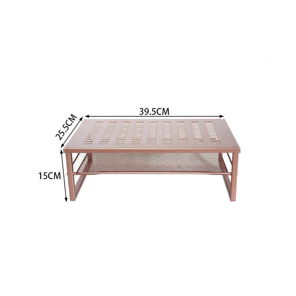 Dual Monitor Stand with Storage – Desktop Computer Riser & Office Organizer