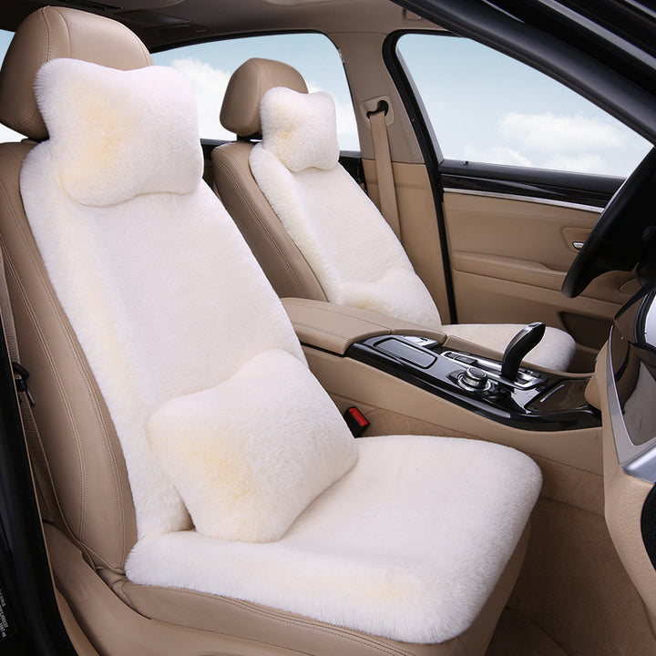Thickened Winter __NS 99__h Car Seat Cushion – 3-Piece Backrest Short Fur Single Seat Cover