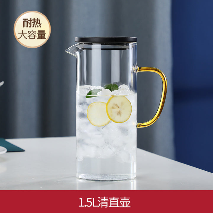玻璃冷水壶加厚创意家用果汁壶带盖过滤北欧风耐高温茶壶水杯套装