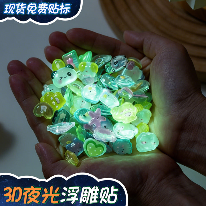 3 D Glow-in-Dark Crystal Diamond Stickers – Kids Cartoon Phone Case Decoration Stickers