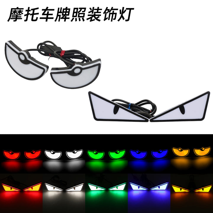 Motorcycle License Plate Screw Light – Triangle Demon Eyes __NS 73__ Decoration