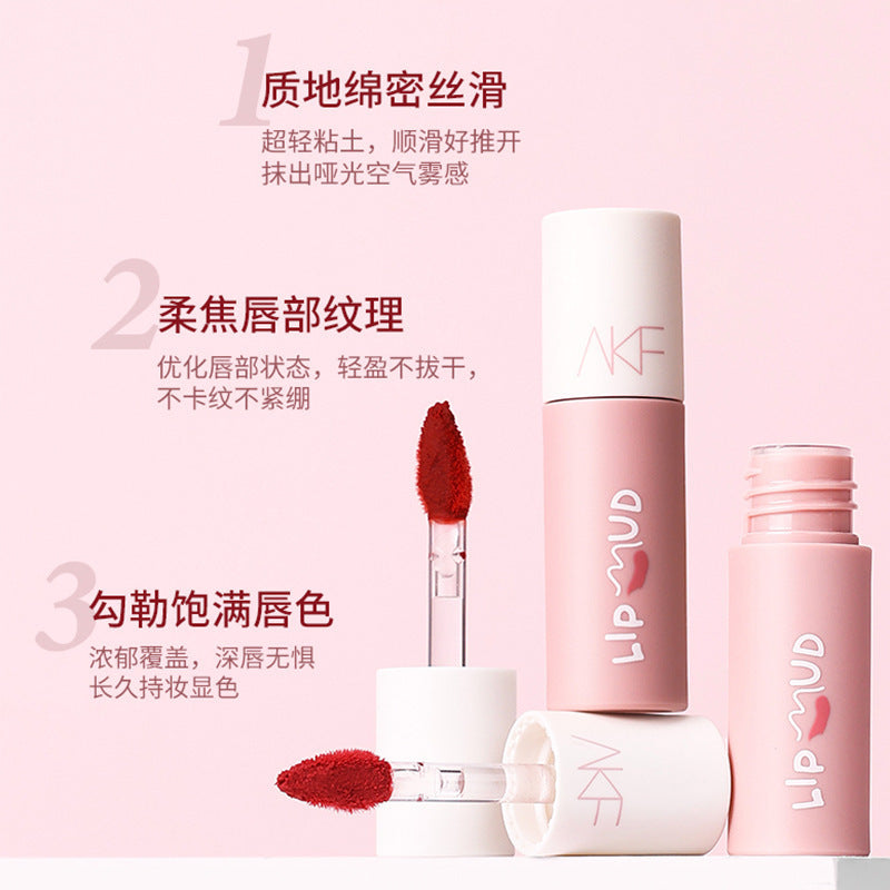 AKF Lip Mud Lipstick Women's Transfer-Proof Matte Lip Gloss