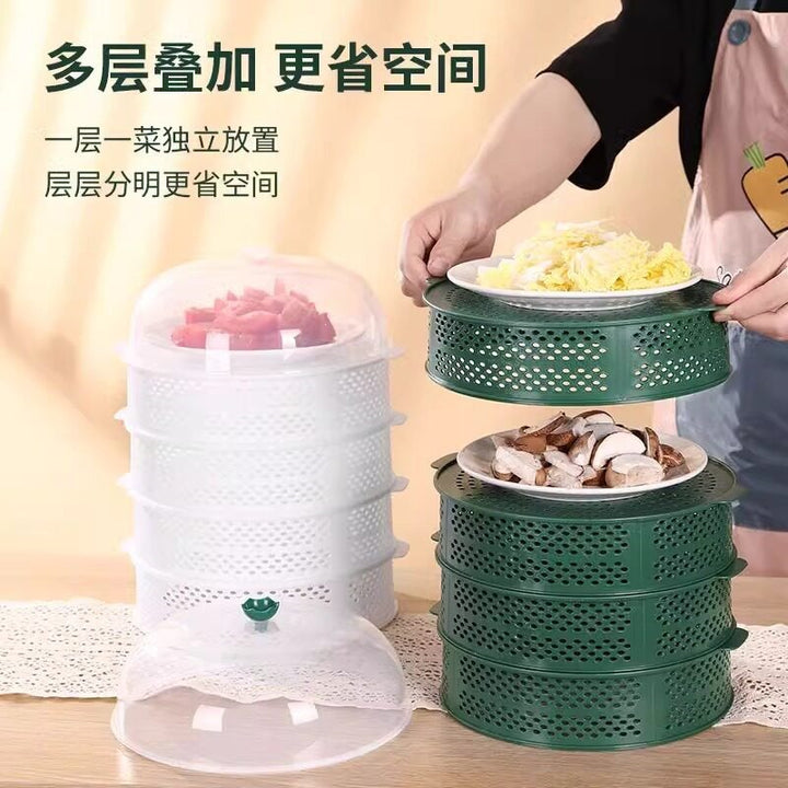 多功能菜罩厨房家用多层镂空剩菜罩餐桌食物罩沥水篮一体防蝇防虫