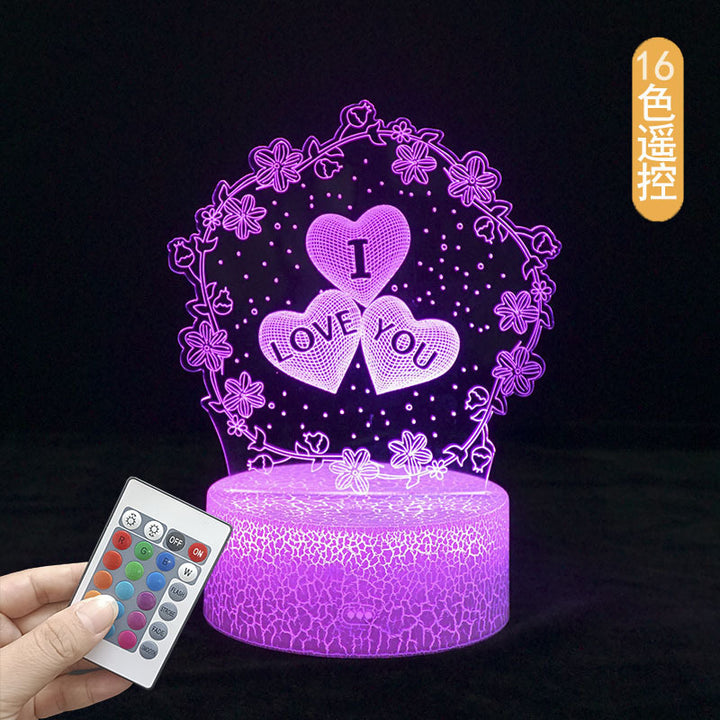 爆款3D小夜灯游戏手柄爱心熊台灯桌面摆件创意圣诞节万圣创意投影