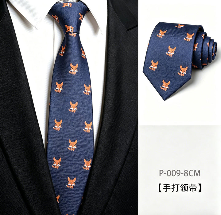 领带男正装韩版商务英伦碎花复古8CM手打款休闲上班职业装潮玛沙