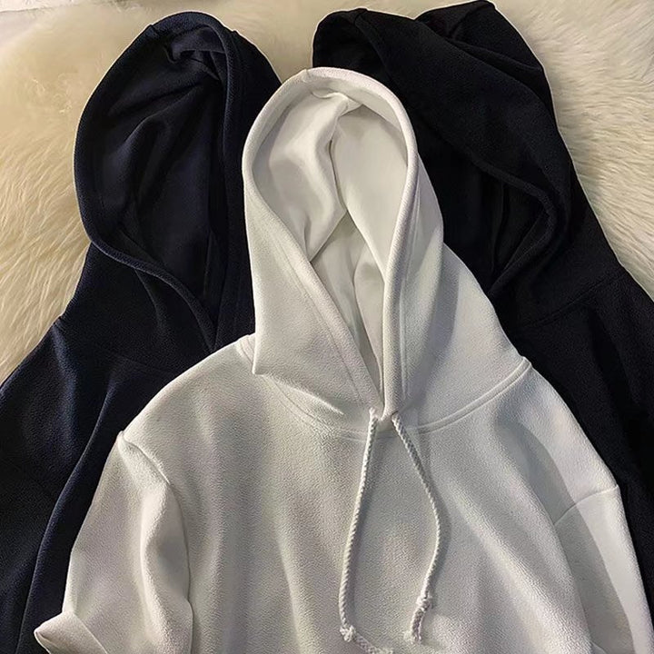 连帽短袖T恤男简约百搭卫衣夏季chic港味oversize衣服ins半袖上衣