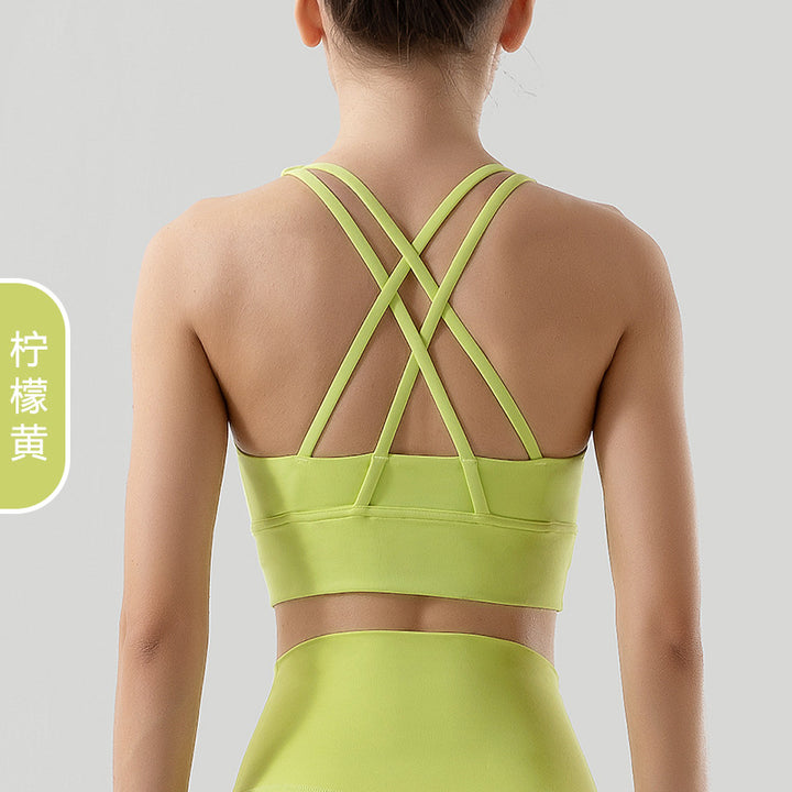 运动内衣女跑步防震秋季外穿美背健身bra背心专业训练瑜伽服文胸