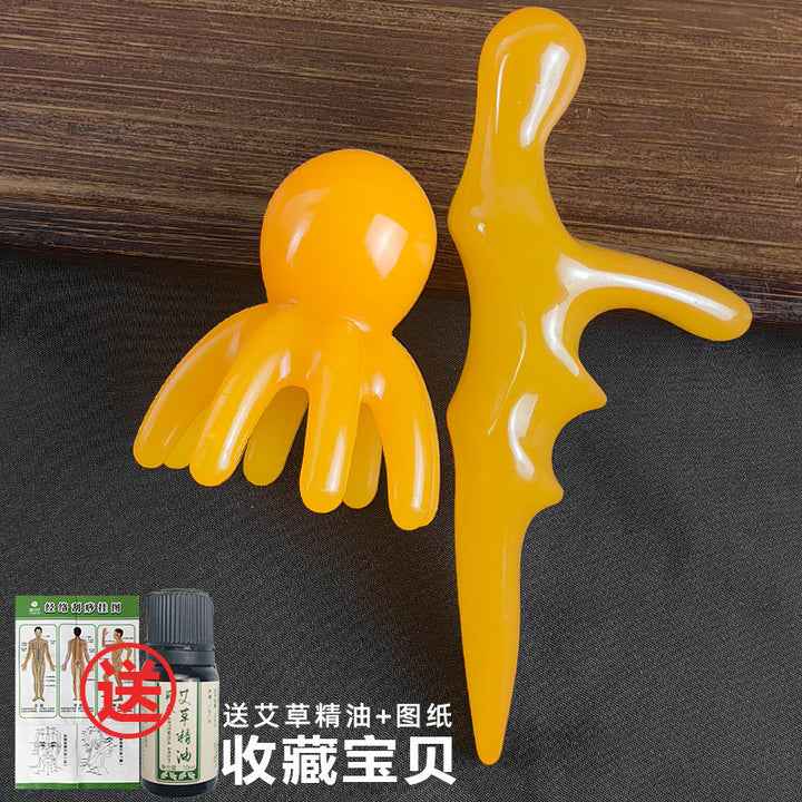 章鱼按摩刮痧梳八爪鱼头部面部拨筋棒点穴笔经络梳子提拉神器工具