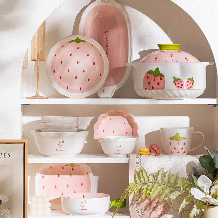 Cute Women Bowl & Plate Home Set Underglaze Ceramic Tableware Creativeins Bowl & Plate Home