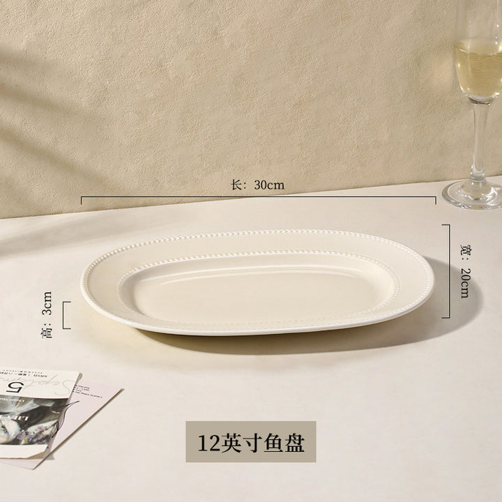 KANGMO Ceramic Underglaze Embossed Set - New Home Bowls Chopsticks & Spoons