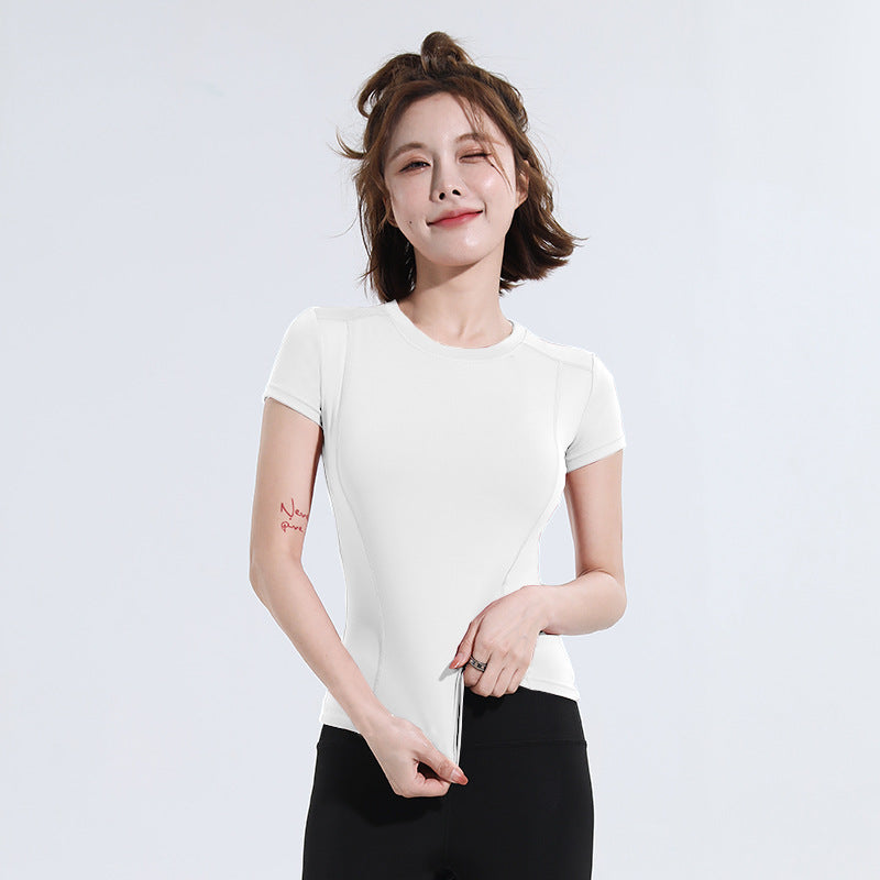 Spring Summer Slim Fit Sports Short Sleeve T Shirt Top Women Fitness Short Sleeve Moisture Wicking