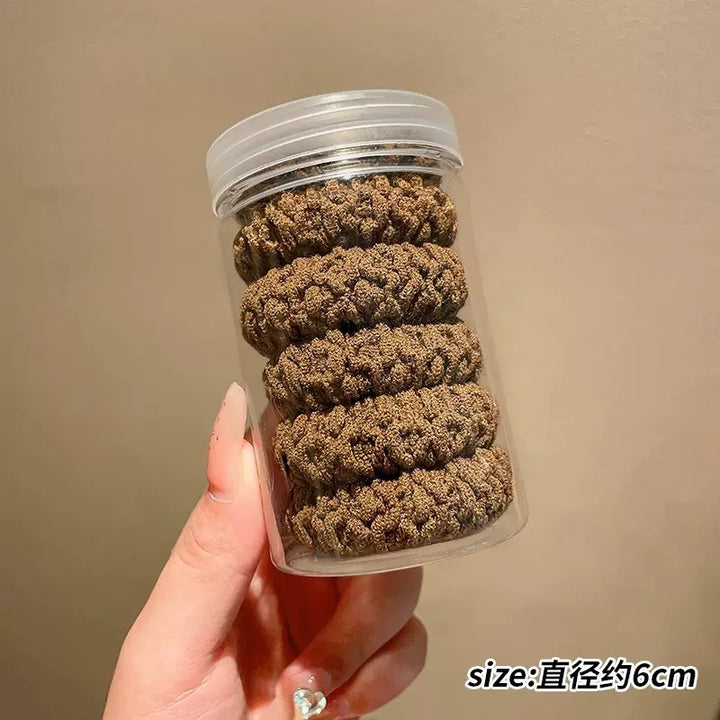 桶装100根基础款无缝接发圈螺纹防滑头绳高马尾发绳不伤头发 皮筋