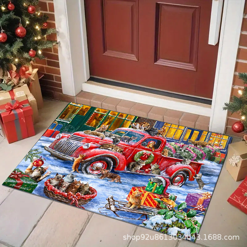 Floor Mat Christmas Foot Mat Entryway Door Mat Carpet Entryway Red Car Floor Mat
