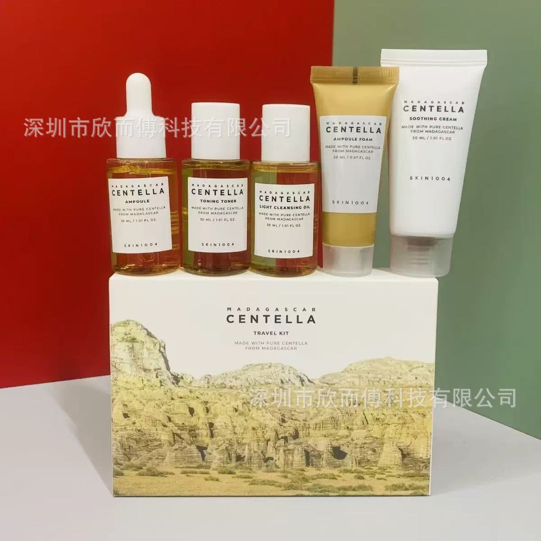 跨境SKIN1004积雪草安瓶精华面霜洗面奶小粉棒理肤天使组合套装