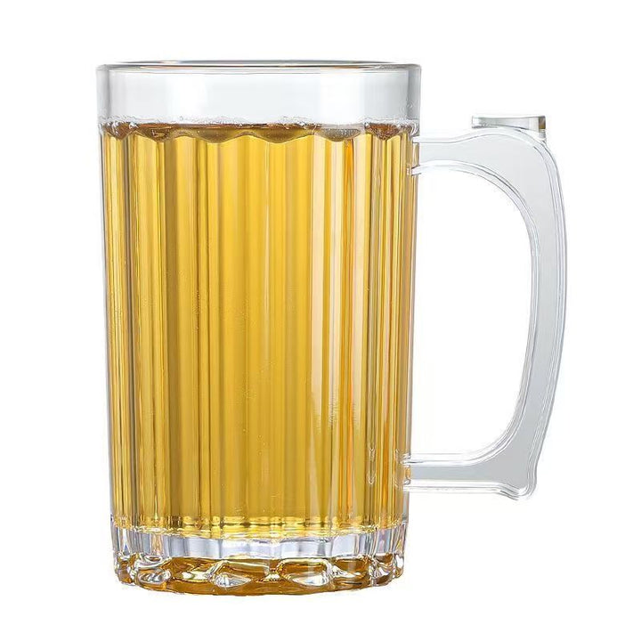 啤酒杯扎啤杯大容量啤酒杯亚克力加厚商用带手把塑料酒杯时尚