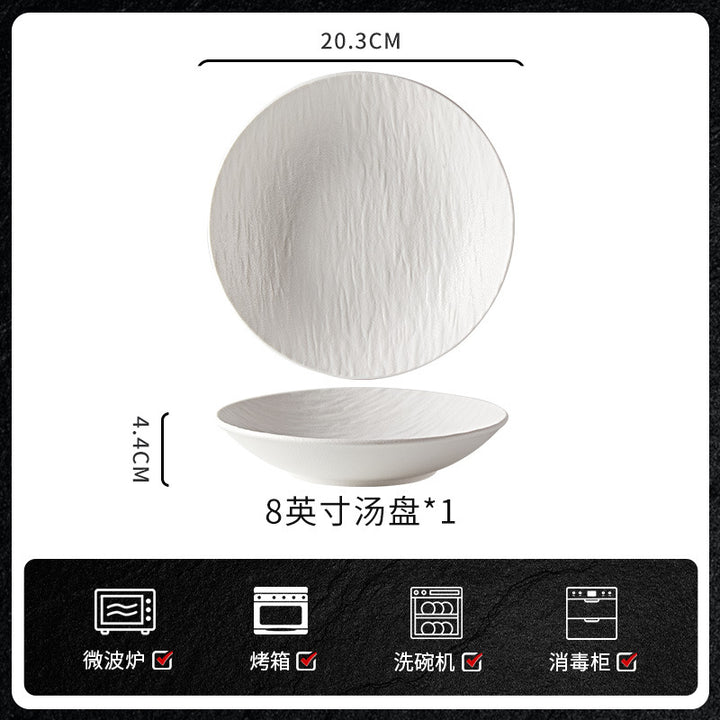 创意黑白陶瓷碗家用高级感餐厅酒店批发陶瓷餐具米饭碗碗碟套装