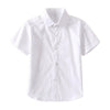 女童白衬衫短袖学院风夏季童装半袖花边圆领翻领学生校服百搭衬衣